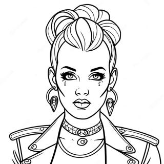 Punk Goth Fashionista Coloring Page 25782-20706