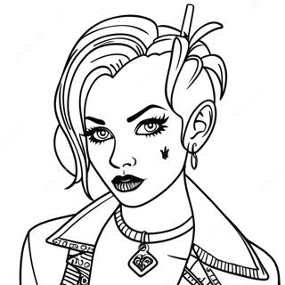 Punk Goth Fashionista Coloring Page 25782-20707