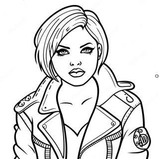 Punk Goth Fashionista Coloring Page 25782-20708