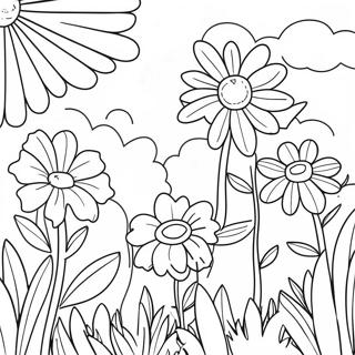 Vibrant Flower Garden Coloring Page 25792-20717