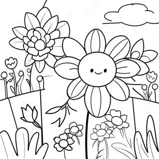 Vibrant Flower Garden Coloring Page 25792-20720