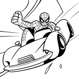 Spiderman Driving Fast Car Coloring Page 25842-20750