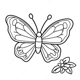 Colorful Butterfly In Flight Coloring Page 25862-20768