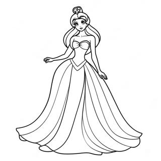 Elegant Princess Serenity In Gown Coloring Page 25882-20789