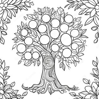 Colorful Family Tree With Leaves Coloring Page 25892-20794