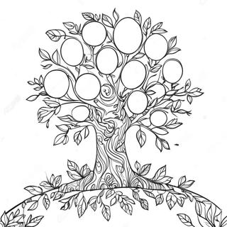 Colorful Family Tree With Leaves Coloring Page 25892-20795