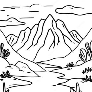 Realistic Mountain Landscape Coloring Page 25921-20811