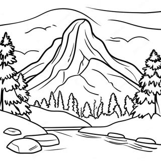 Realistic Mountain Landscape Coloring Page 25921-20812