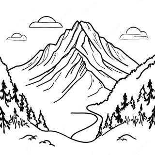 Majestic Snow Capped Mountain Coloring Page 25922-20813