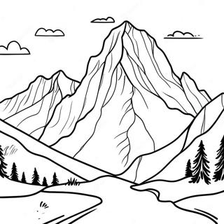 Majestic Snow Capped Mountain Coloring Page 25922-20814