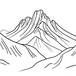 Majestic Snow Capped Mountain Coloring Page 25922-20815