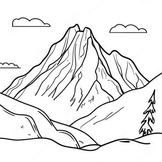 Majestic Snow Capped Mountain Coloring Page 25922-20816