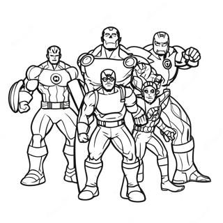 Colorful Avengers Team Coloring Page 25962-20849