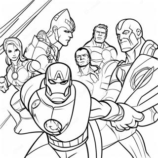 Colorful Avengers Team Coloring Page 25962-20850