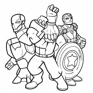 Colorful Avengers Team Coloring Page 25962-20852