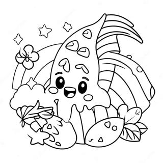 Cute Rainbow Corn With Sparkles Coloring Page 25982-20865