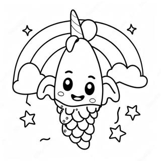 Cute Rainbow Corn With Sparkles Coloring Page 25982-20866