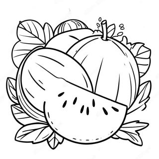 Bright Sunny Day With Melons Coloring Page 25992-20876