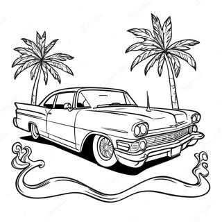 Chicano Lowrider Car Coloring Page 26001-20878