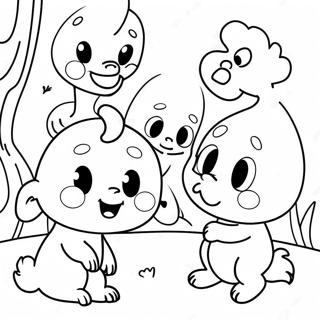 Casper And Friends Playing Coloring Page 26012-20891