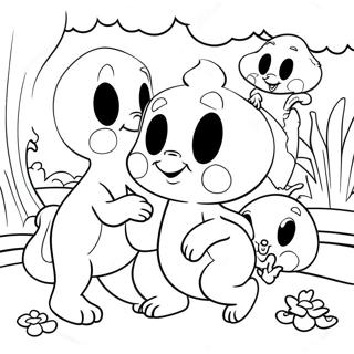 Casper And Friends Playing Coloring Page 26012-20892