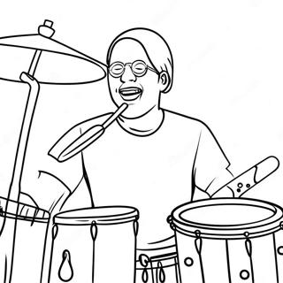 Colorful Drummer Coloring Page 26032-20907