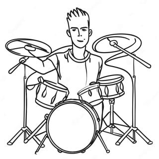 Colorful Drummer Coloring Page 26032-20908