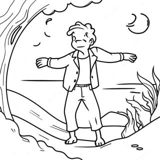 Sandman With Dreamy Background Coloring Page 26052-20924