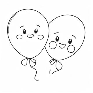 Cute Heart Balloon Coloring Page 26072-20935