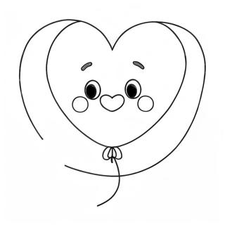 Cute Heart Balloon Coloring Page 26072-20936