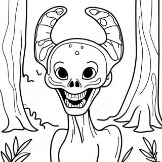 Creepy Siren Head In The Forest Coloring Page 2612-2133