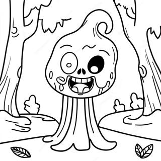 Creepy Siren Head In The Forest Coloring Page 2612-2134