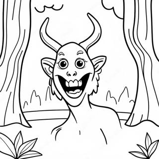 Creepy Siren Head In The Forest Coloring Page 2612-2136