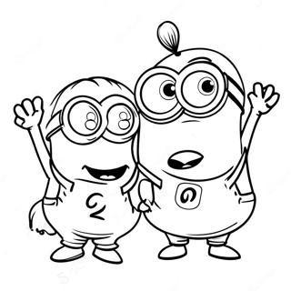 Minions Dancing Coloring Page 26132-20985