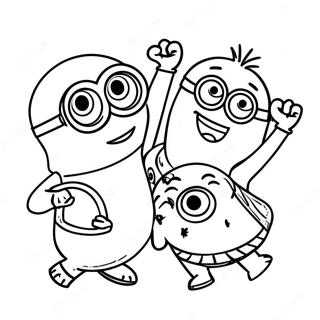 Minions Dancing Coloring Page 26132-20988