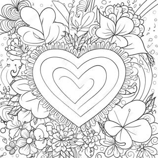 February Heartfelt Valentine S Day Coloring Page 26142-20994