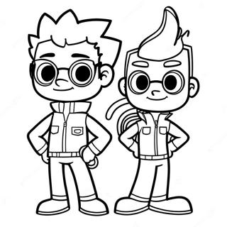 Johnny Test And Dukey Adventure Coloring Page 26154-21004