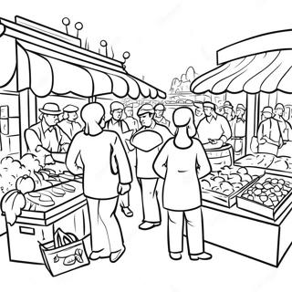 Busy Marketplace Coloring Page 26164-21009