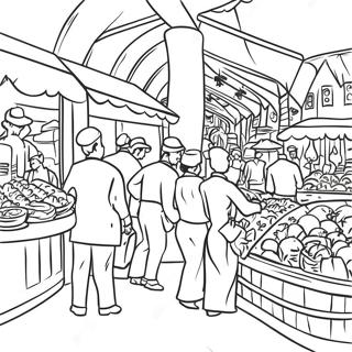 Busy Marketplace Coloring Page 26164-21010