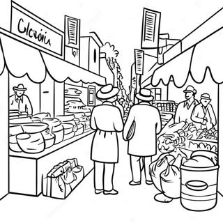 Busy Marketplace Coloring Page 26164-21011