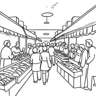 Busy Marketplace Coloring Page 26164-21012