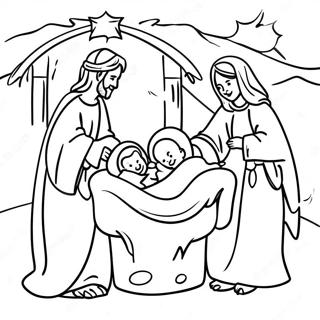 Joyful Nativity Scene Coloring Page 26174-21022