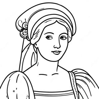 Elegant Renaissance Portrait Coloring Page 26184-21025