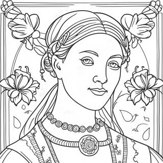 Elegant Renaissance Portrait Coloring Page 26184-21028