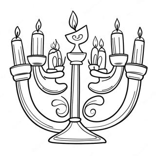 Hanukkah Menorah Coloring Page 261-203