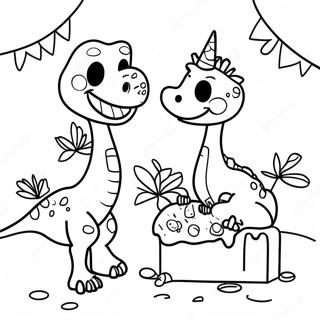 Dinosaur Birthday Coloring Pages