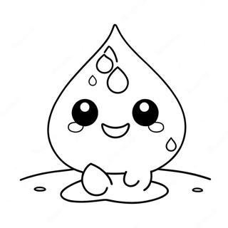 Cute Raindrop Character Coloring Page 26224-21056