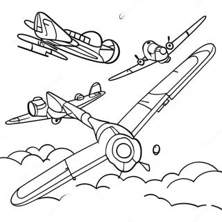 Ww2 Airplanes Flying Coloring Page 2622-2141