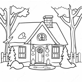 Cozy Christmas Cottage Coloring Page 26244-21074