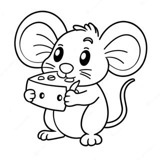 Adorable Mouse With Cheese Coloring Page 26274-21098